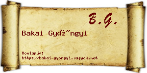 Bakai Gyöngyi névjegykártya